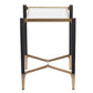 24 Inch Accent Side Table Iron Frame Glass Top Modern Gold Black By Casagear Home BM285124