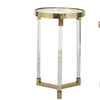 24 21 Accent Tables Acrylic Clear Legs Glass Top Set of 2 Gold By Casagear Home BM285128