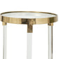 24 21 Accent Tables Acrylic Clear Legs Glass Top Set of 2 Gold By Casagear Home BM285128