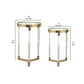 24 21 Accent Tables Acrylic Clear Legs Glass Top Set of 2 Gold By Casagear Home BM285128