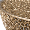 45 Inch Coffee Table Bowl Drum Shape Netted Mesh Design Bronze Aluminum By Casagear Home BM285150