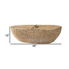 45 Inch Coffee Table Bowl Drum Shape Netted Mesh Design Bronze Aluminum By Casagear Home BM285150