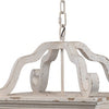 16 Inch 4 Light Chandelier Classic Design Fir Wood Iron Distressed White By Casagear Home BM285173