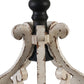 13 Inch 1 Light Chandelier Classic Fir Wood Scrollwork Iron White Black By Casagear Home BM285194