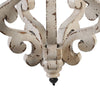 13 Inch 1 Light Chandelier Classic Fir Wood Scrollwork Iron White Black By Casagear Home BM285194