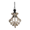 13 Inch 1 Light Chandelier Classic Fir Wood Scrollwork Iron White Black By Casagear Home BM285194