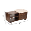 40 Inch Accent Storage Bench Sliding Cushion Top Modern Brown Wood By Casagear Home BM285207