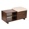 40 Inch Accent Storage Bench Sliding Cushion Top Modern Brown Wood By Casagear Home BM285207