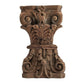 19 Inch Classic Stool Table Carved Pillar Accent Wood Antique Brown By Casagear Home BM285223