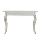 30 Inch Console Table Fir Wood Rectangle Curved Legs Distressed White By Casagear Home BM285232