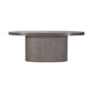 75 Inch Modern Concrete Oval Dining Table, Fluted Platform Base, Gray Tone By Casagear Home