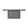 75 Inch Modern Concrete Oval Dining Table, Fluted Platform Base, Gray Tone By Casagear Home