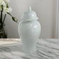 Deva 20 Inch Medium Porcelain Ginger Jar, Classic White Glossy Finish By Casagear Home