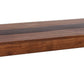 52 Inch Modern Coffee Table Acacia Wood with Classic Block Legs Brown By Casagear Home BM285385