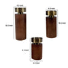 12 10 8 Inch Mango Wood Candle Holders with Round Column Pedestals Brown By Casagear Home BM285547