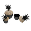 14 12 11 Inch Lidded Jar Pineapple Design Gray Mango Wood Set of 3 By Casagear Home BM285888