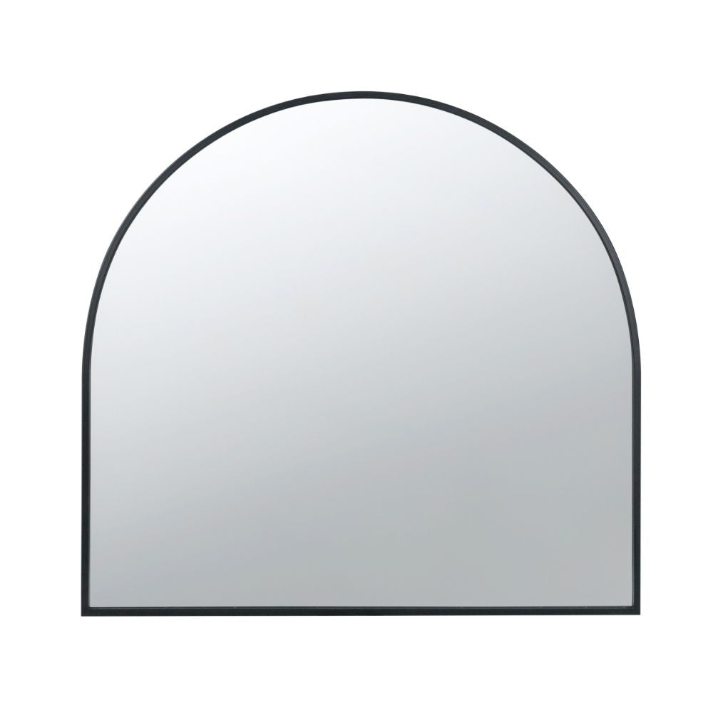 Cod 33 Inch Modern Wall Mirror, Simplistic Arched Black Metal Frame By Casagear Home