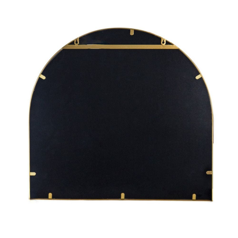 Cod 33 Inch Modern Wall Mirror Simplistic Arched Gold Metal Frame By Casagear Home BM285958