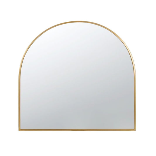 Cod 33 Inch Modern Wall Mirror, Simplistic Arched Gold Metal Frame By Casagear Home