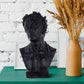 11 Inch Resin Atticus Bust Statue in Hand Painted Modern Matte Black FInish By Casagear Home