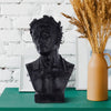 11 Inch Resin Atticus Bust Statue in Hand Painted Modern Matte Black FInish By Casagear Home