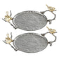 14 Inch Small Decorative Tray Set of 2 Perched Birds Silver Metal Frame By Casagear Home BM286142