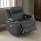 Xiu 38 Inch Power Recliner Chair, USB Port, Storage, Gray Faux Leather By Casagear Home