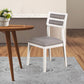 Kya 21 Inch 2 Tone Dining Chair, Ladder Back, Gray Seat, Set of 2, White By Casagear Home