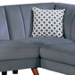 Lynn 2 Piece L Shape Sectional Sofa Chaise Vertical Tufted Velvet Gray By Casagear Home BM286294