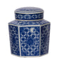 6 6 7 Inch Lidded Jars Persian Inspired Blue Flowers Curved Set of 3 By Casagear Home BM286402