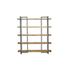 68 Inch Wide Bookshelf Reclaimed Mango Wood Shelves Black Metal Frame By Casagear Home BM286429