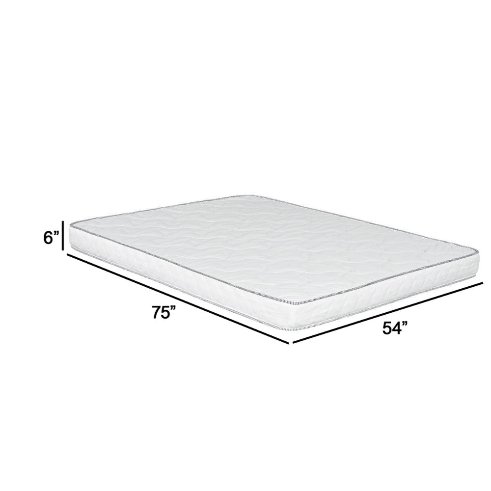 Sofi 6 Inch Full Size Reversible Mattress Double Quilting PU Foam Core By Casagear Home BM286465