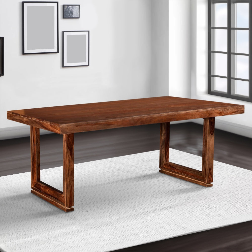 Sari 80 Inch Dining Table, Acacia Wood, Uniquely Salvaged Look, Brown By Casagear Home