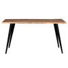 Zor 58 Inch Dining Table Live Edge Acacia Wood Light Oak Brown Black By Casagear Home BM286509