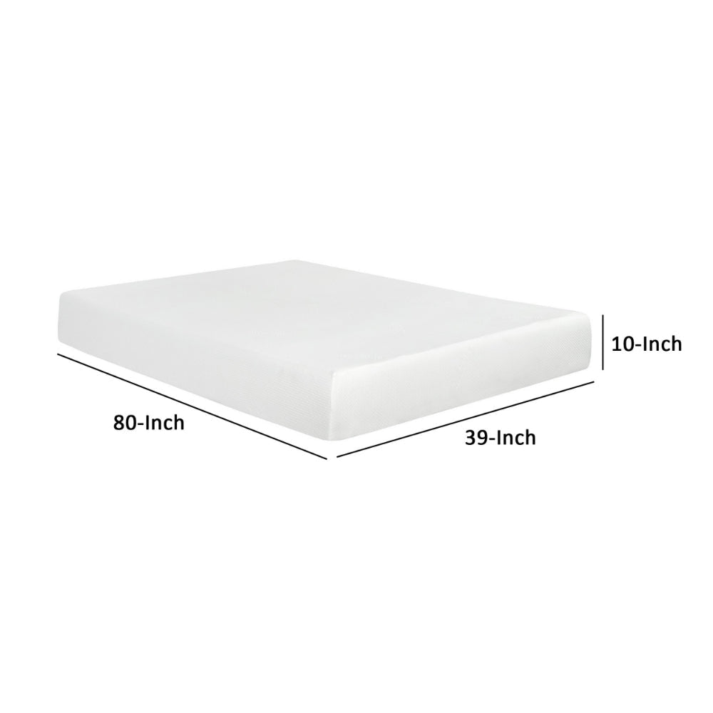 Bree 10 Inch Plush XL Twin Size Mattress with Gel Foam Aloe Vera Infused By Casagear Home BM286522