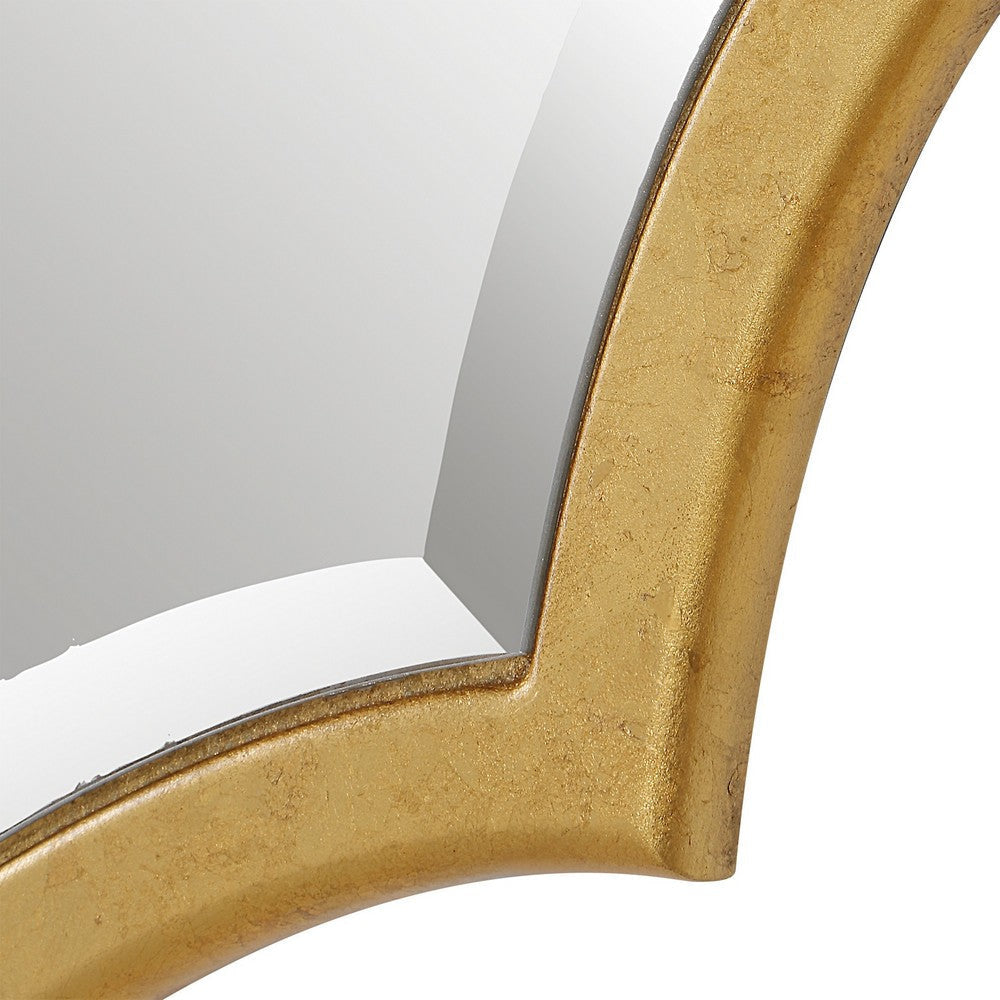 27 x 41 Modern Beveled Mirror in Classic Metal Frame Gold Leaf Finish By Casagear Home BM286545