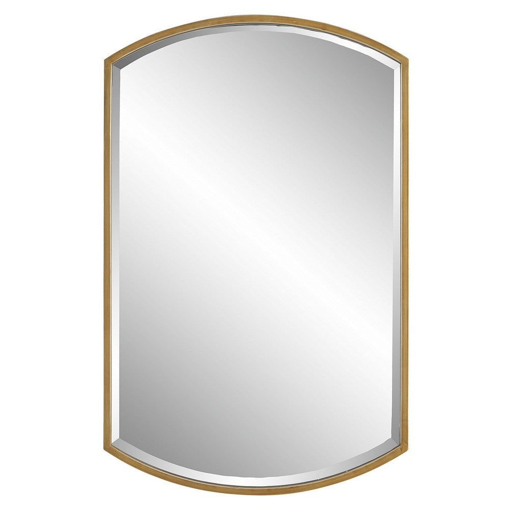 22 x 35 Modern Rectangular Mirror with Arches and Bevels, Gold, Silver By Casagear Home