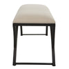 47 Inch Modern Accent Bench with Arched Frame Cushioned Top Beige Black By Casagear Home BM286551