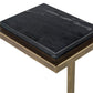 Ario 23 Inch Accent Side Table Marble Tabletop Metal Frame Honed Gold By Casagear Home BM286554