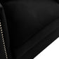 Zion 53 Inch Accent Loveseat Handmade Nailhead Trim Tufted Black Velvet By Casagear Home BM286568