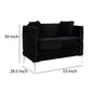 Zion 53 Inch Accent Loveseat Handmade Nailhead Trim Tufted Black Velvet By Casagear Home BM286568