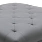 Ella 44 Inch Modern Ottoman Deep Button Tufted Gray Vegan Faux Leather By Casagear Home BM286581