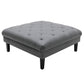 Ella 44 Inch Modern Ottoman, Deep Button Tufted, Gray Vegan Faux Leather By Casagear Home