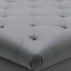 Ella 44 Inch Modern Ottoman Deep Button Tufted Gray Vegan Faux Leather By Casagear Home BM286581