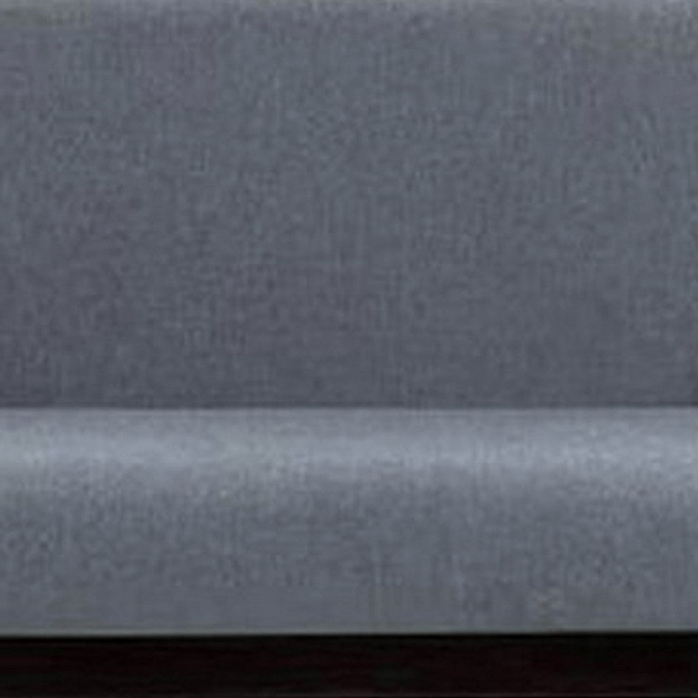 Gala 45 Inch Modern Loveseat Bench Dark Gray Fabric Jet Black Wood Frame By Casagear Home BM286582