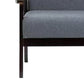 Gala 45 Inch Modern Loveseat Bench Dark Gray Fabric Jet Black Wood Frame By Casagear Home BM286582