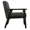 Gala 45 Inch Modern Loveseat Bench Dark Gray Fabric Jet Black Wood Frame By Casagear Home BM286582