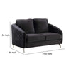 Hida 2 Piece Sofa and Loveseat Set Diamond Stitching Smooth Black Velvet By Casagear Home BM286611