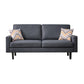 Gala 3 Piece Sofa and Chairs Set Gray Fabric 2 Pillows Black Wood Frame By Casagear Home BM286616