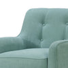 Kina 28 Inch Accent Chair Teal Fabric Button Tufted Angled Wood Legs By Casagear Home BM286656